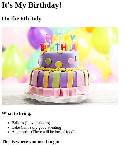 birthday invite project preview